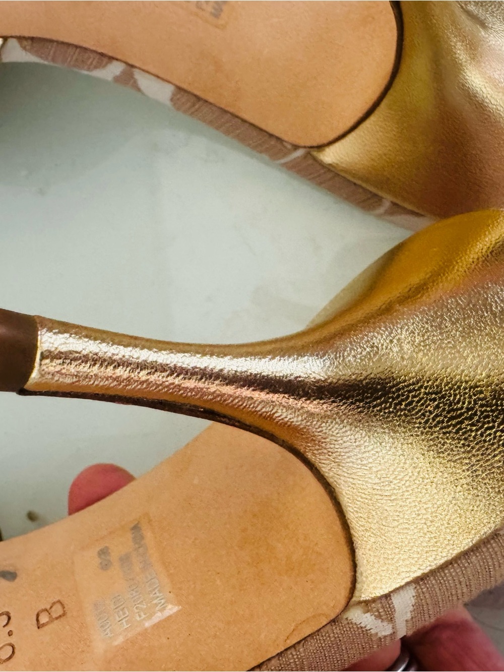 Coach Gold & Tan Signature Slip-On Mules - Picture 6 of 7